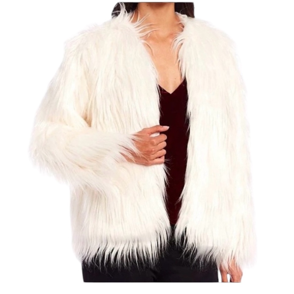 Gianni Bini Sophie Faux Fur Open Front Coat